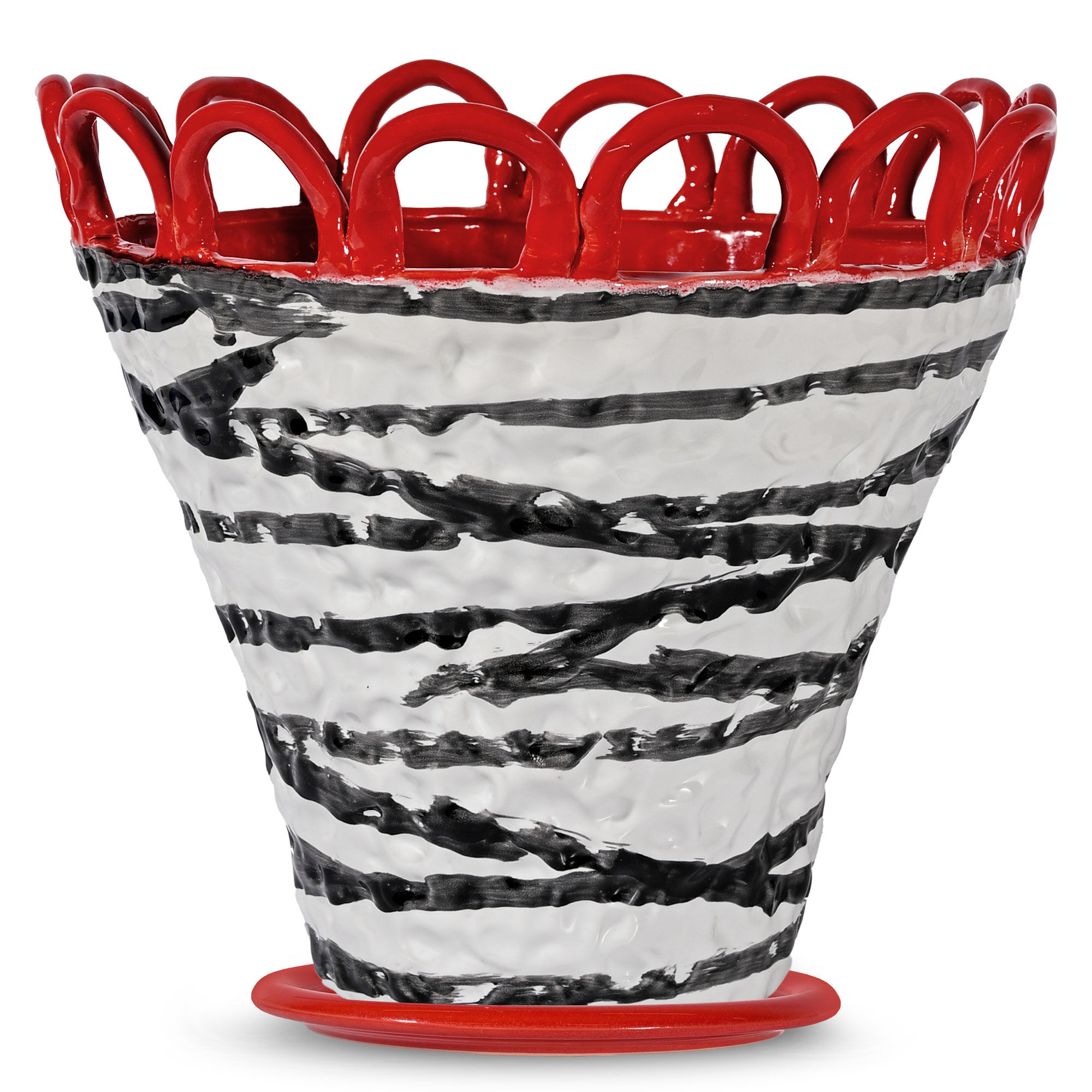 Patty   Krukke 30x26 Cm  Rød Zebrastribet