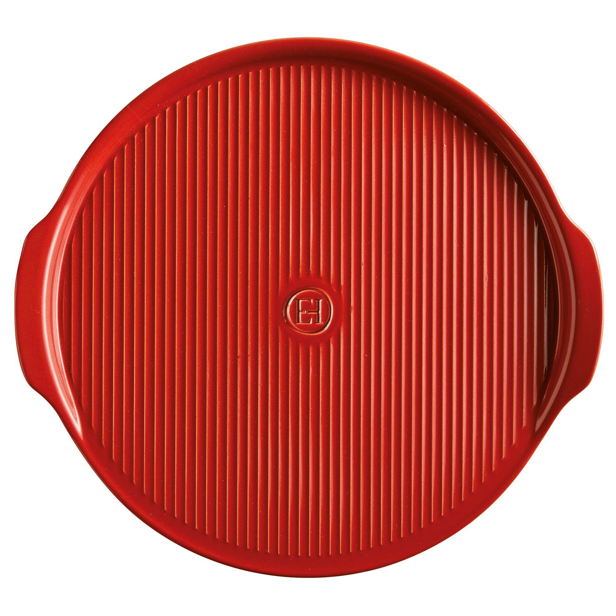 Rillet Pizzasten ø40 Cm  Rød