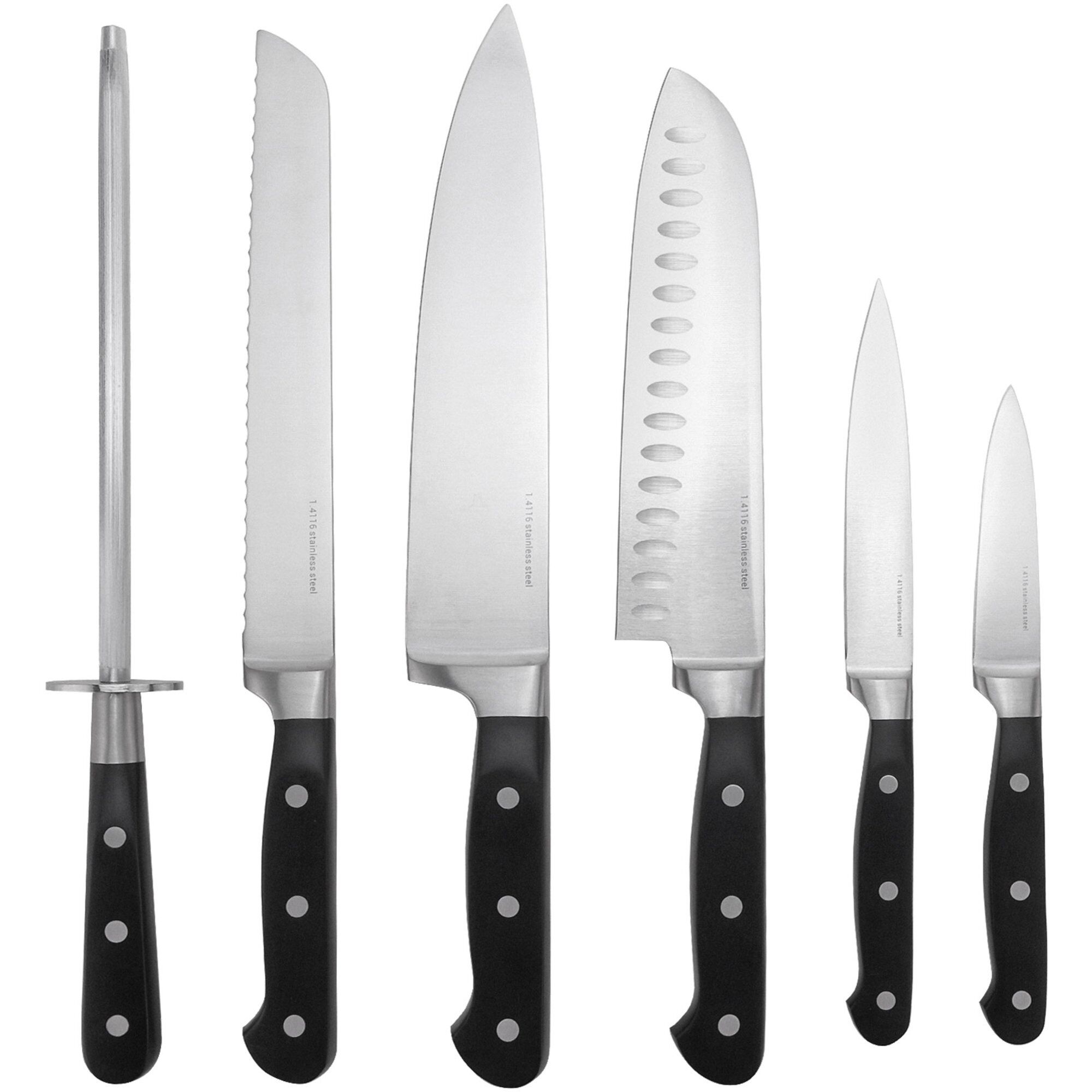 Essentials Knivsæt   Dele    4116-stål  Klassisk Design