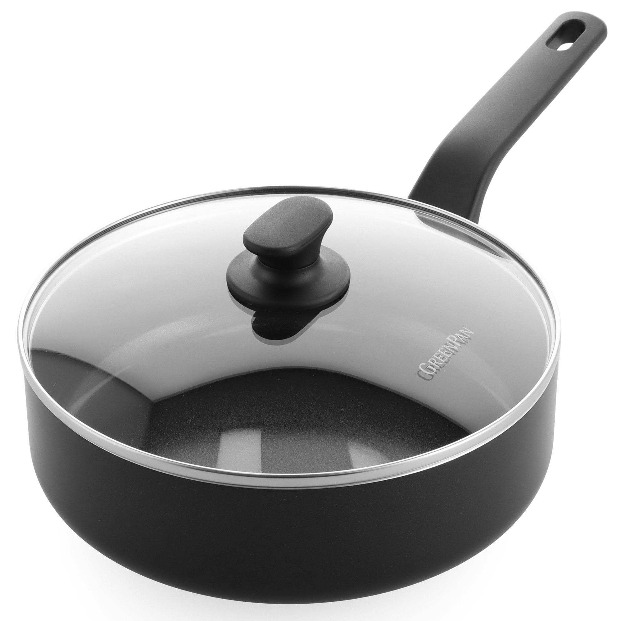 Greenpan Essence Stegepande Med Låg 24 Cm  Sort