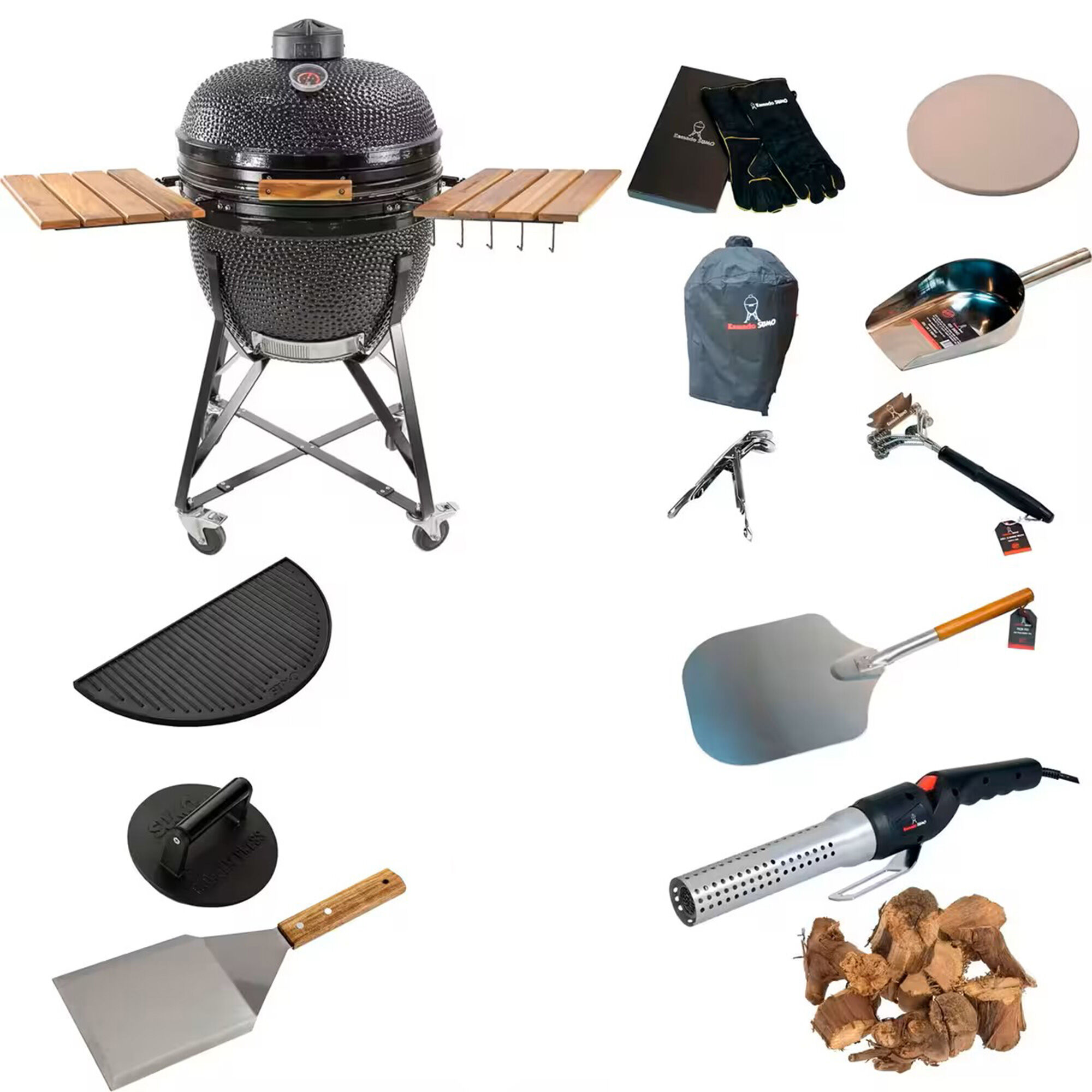 Kamado Sumo Maxi Stor Grillpakke  Sort