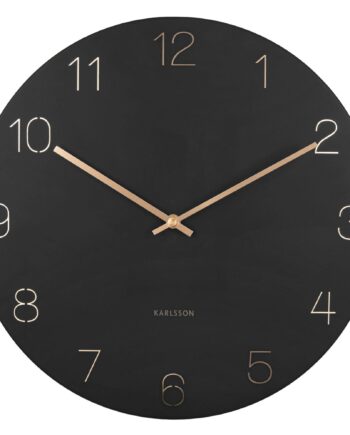Karlsson Charm Engraved Numbers Vægur  Sort