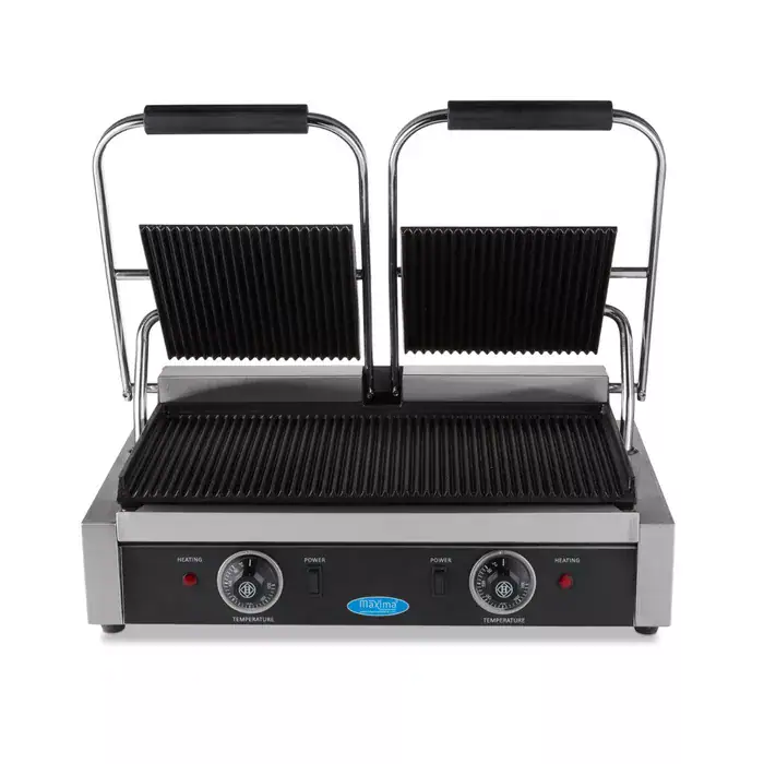 Klemgrill Rillet Dobbelt Grillplade     22cm