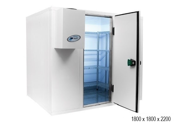 Kølerum 1800x1800x2200 Combisteel   Reoler 1535 1495 Dybde 450mm Højde 1700mm