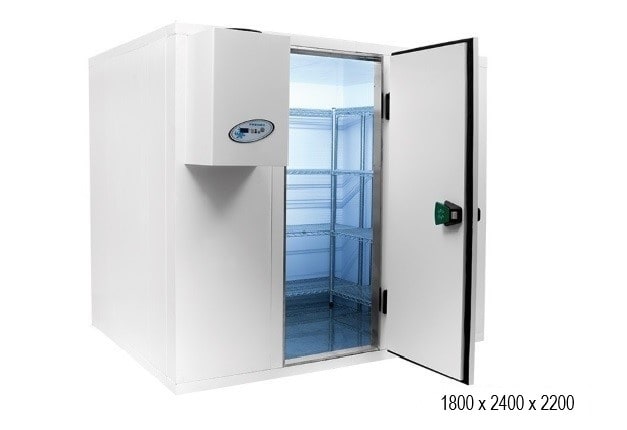 Kølerum 1800x2400x2200 Combisteel   Reoler 1535 2095 Dybde 450mm Højde 1700mm