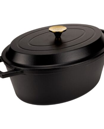 Mareld Oval Støbejernsgryde 34 Cm  Sort