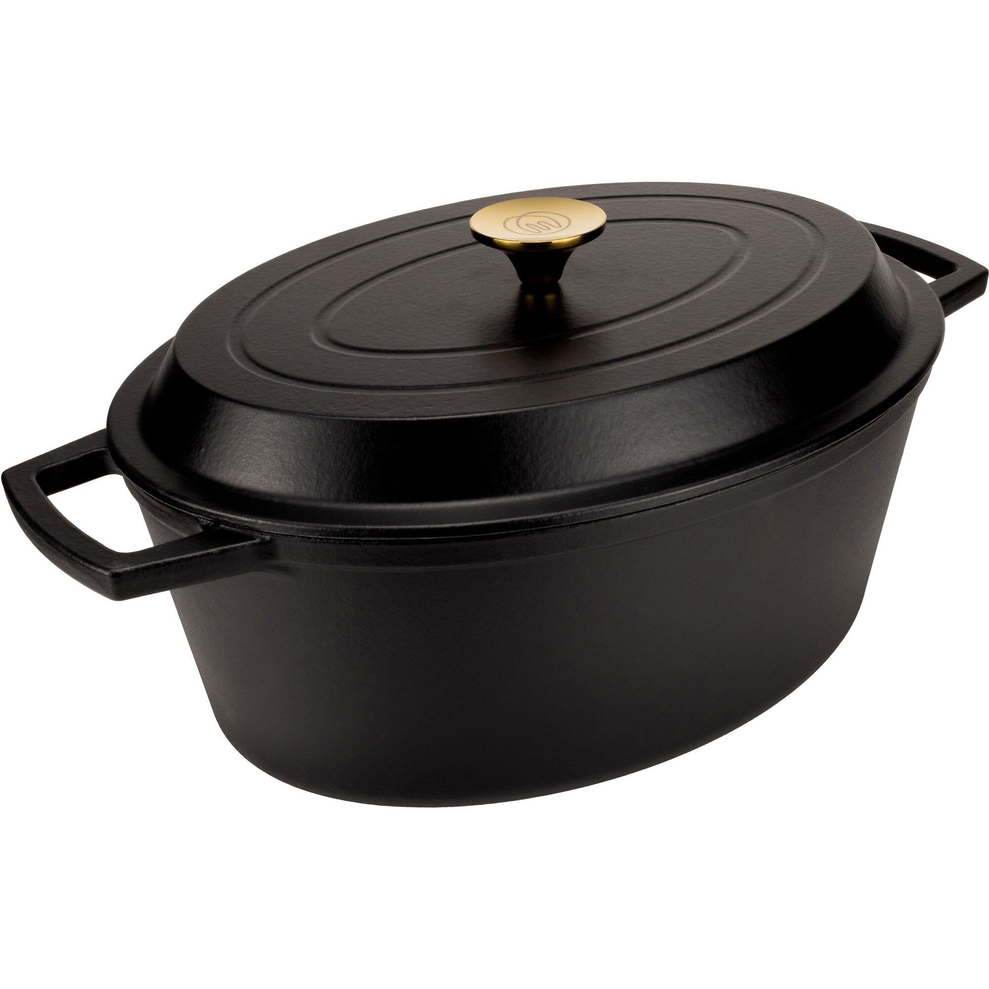 Mareld Oval Støbejernsgryde 34 Cm Sort
