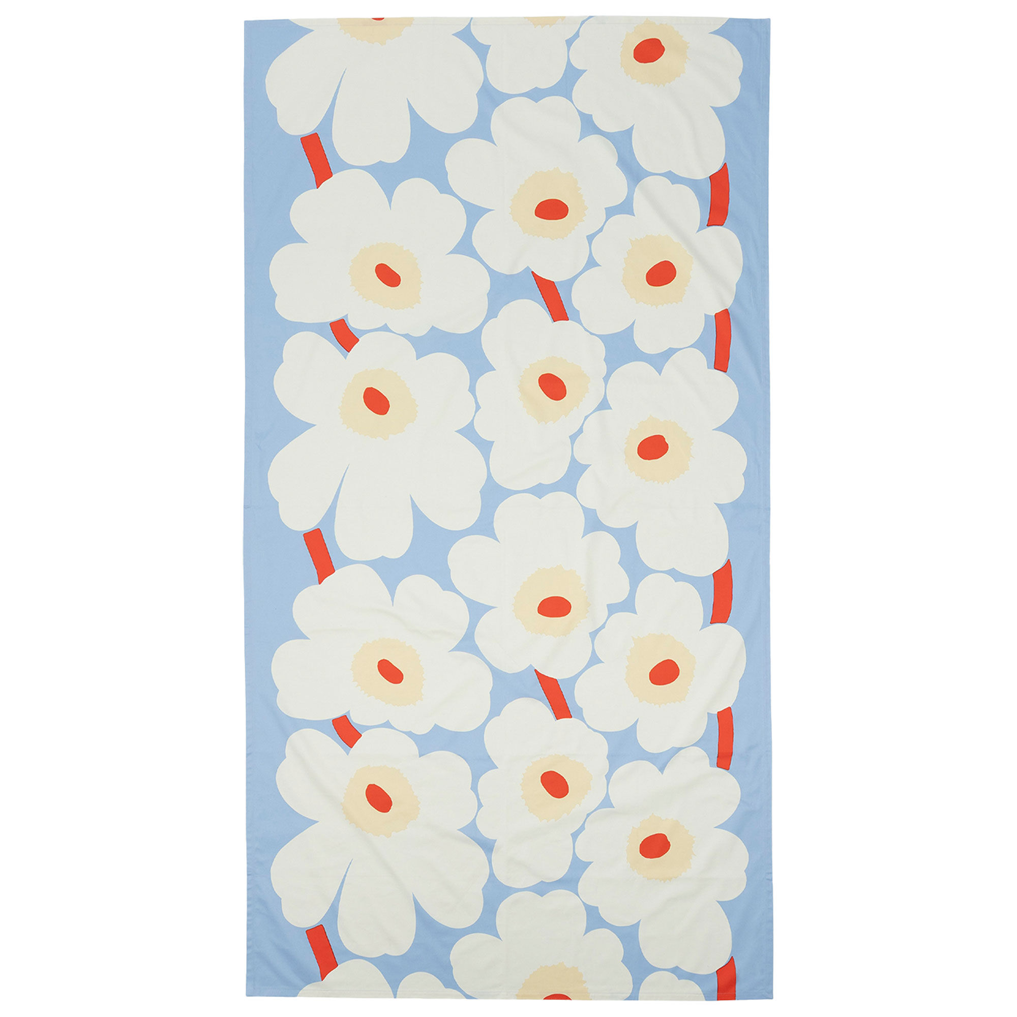 Marimekko Unikko Duk 135    250 Cm  Ljusblå Naturvit