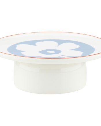 Marimekko Unikko Serveringsfad 24 Cm  Hvid Lyseblå Orangerød