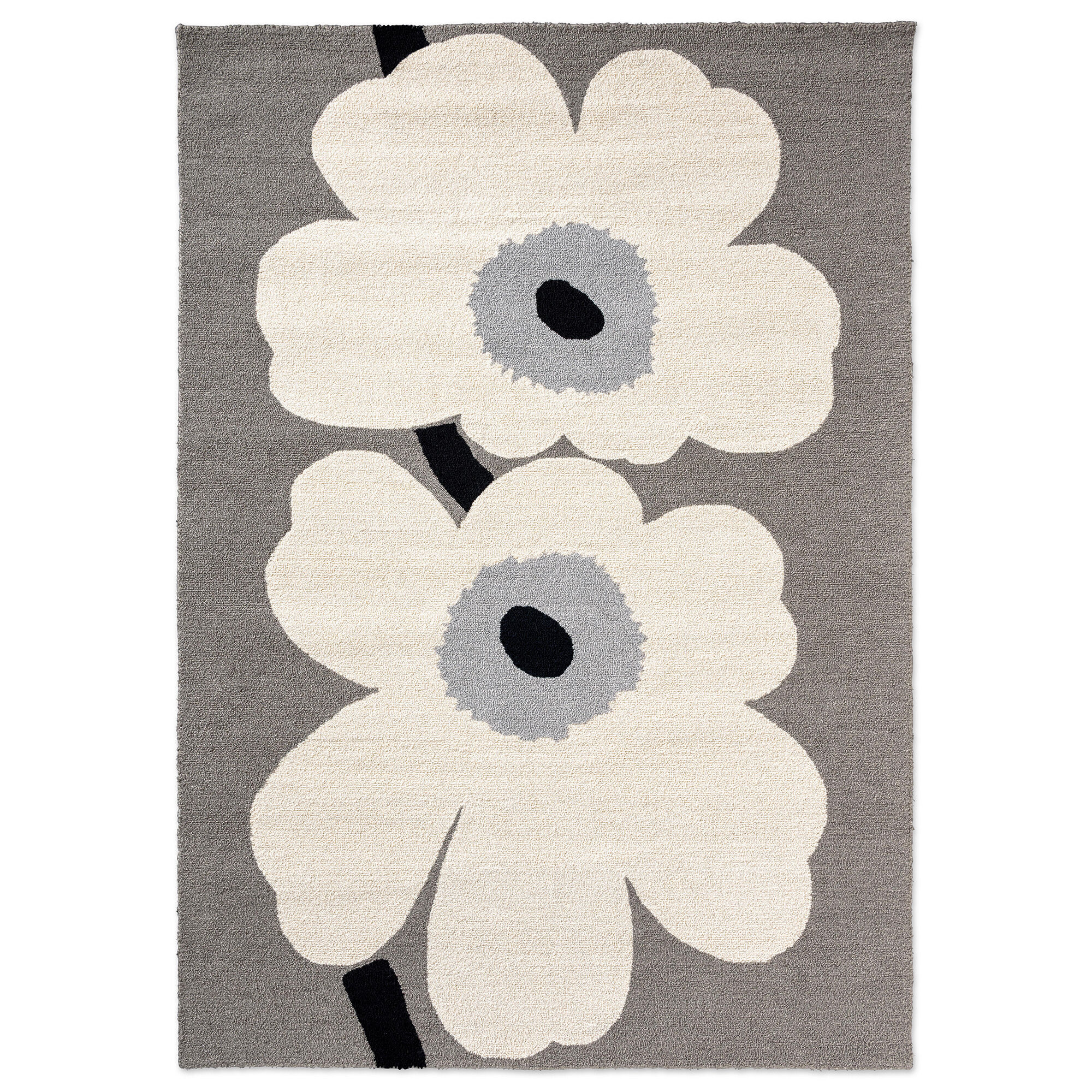 Marimekko Unikko   60 års Jubilæums Udendørstæppe 140   200 Cm  Grå