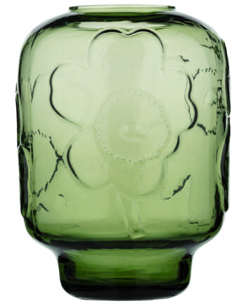 Marimekko Unikko Vase Glas 18 Cm  Olive