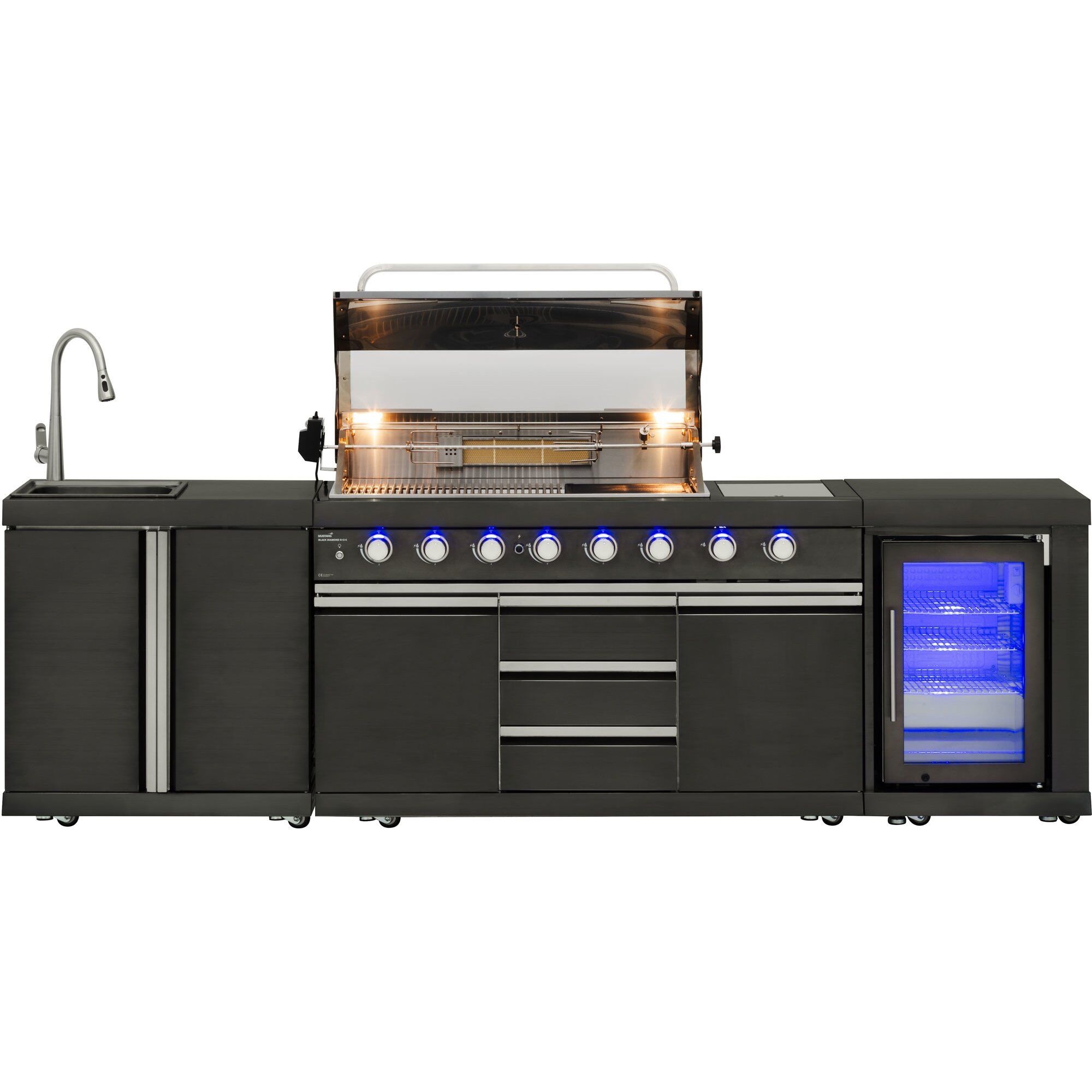 Gasgrill Black Diamond     Sommerkøkken Med Køleskab Og Vandhane