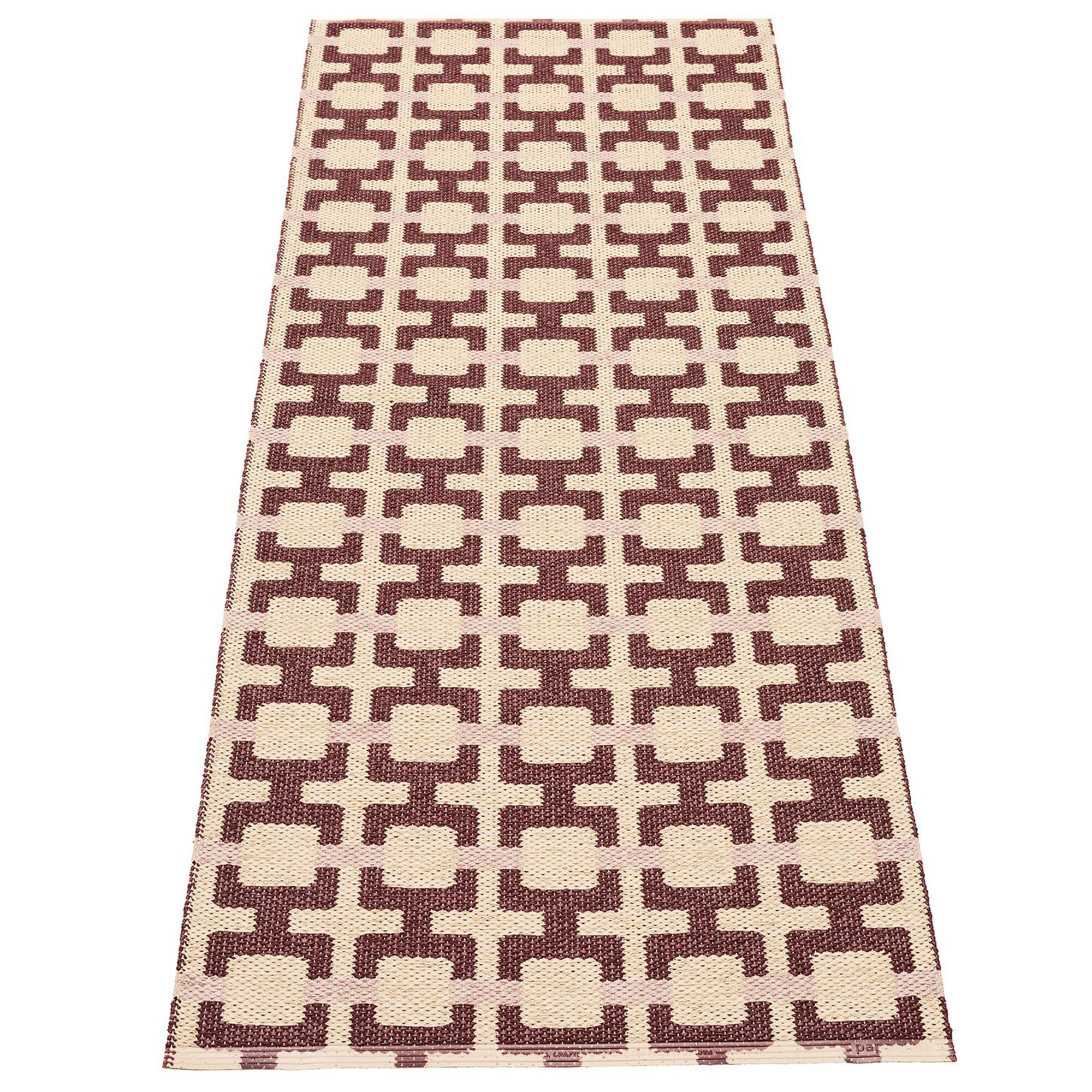 Pappelina Tom Gulvtæppe 180   70 Cm  Burgundy Cream Rose