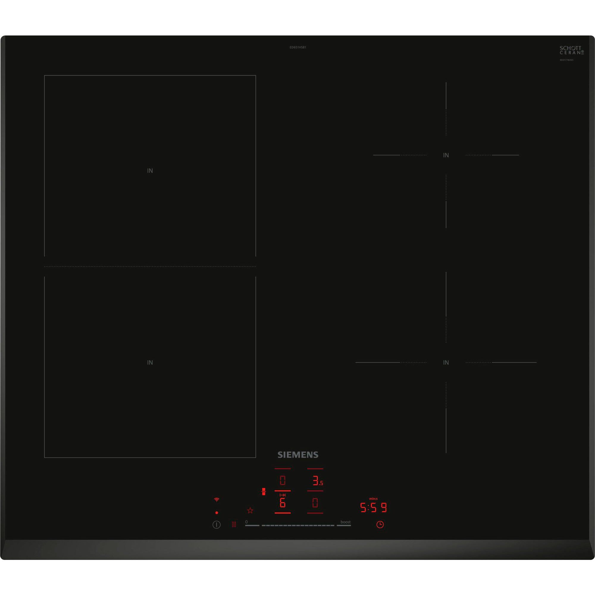 Ed651hsb1e Iq500 Induktionskogeplade  Sort