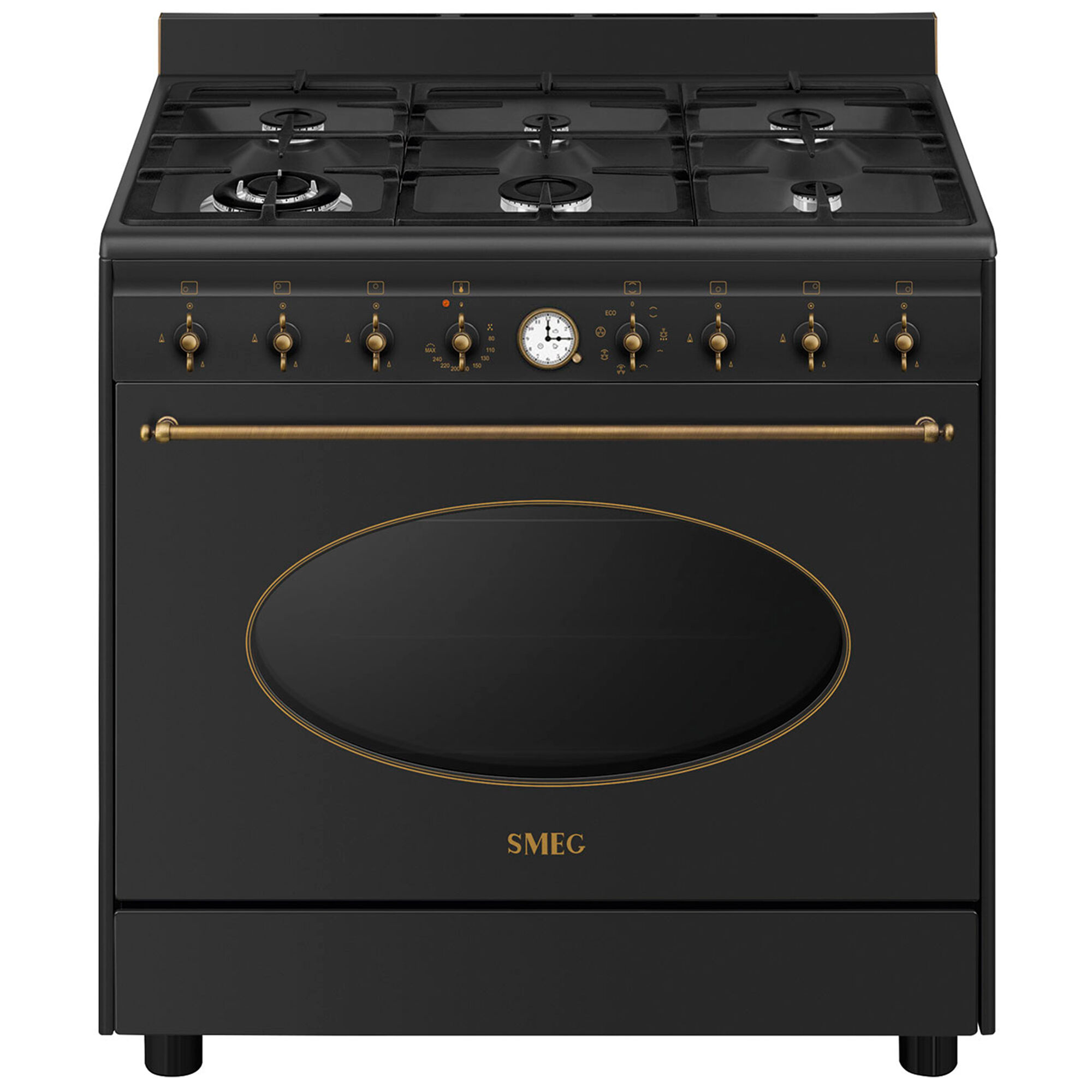 Smeg Co90gman2 Colonial Gaskomfur 90 Cm  Antracit