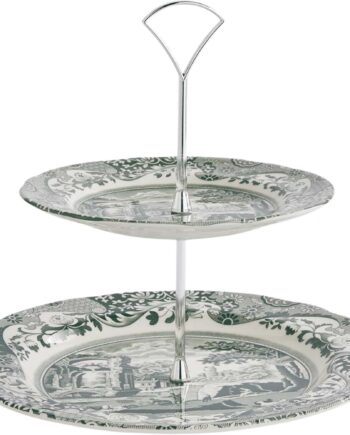 Heritage Green Italian Kagefad   Etager  Grøn Hvid