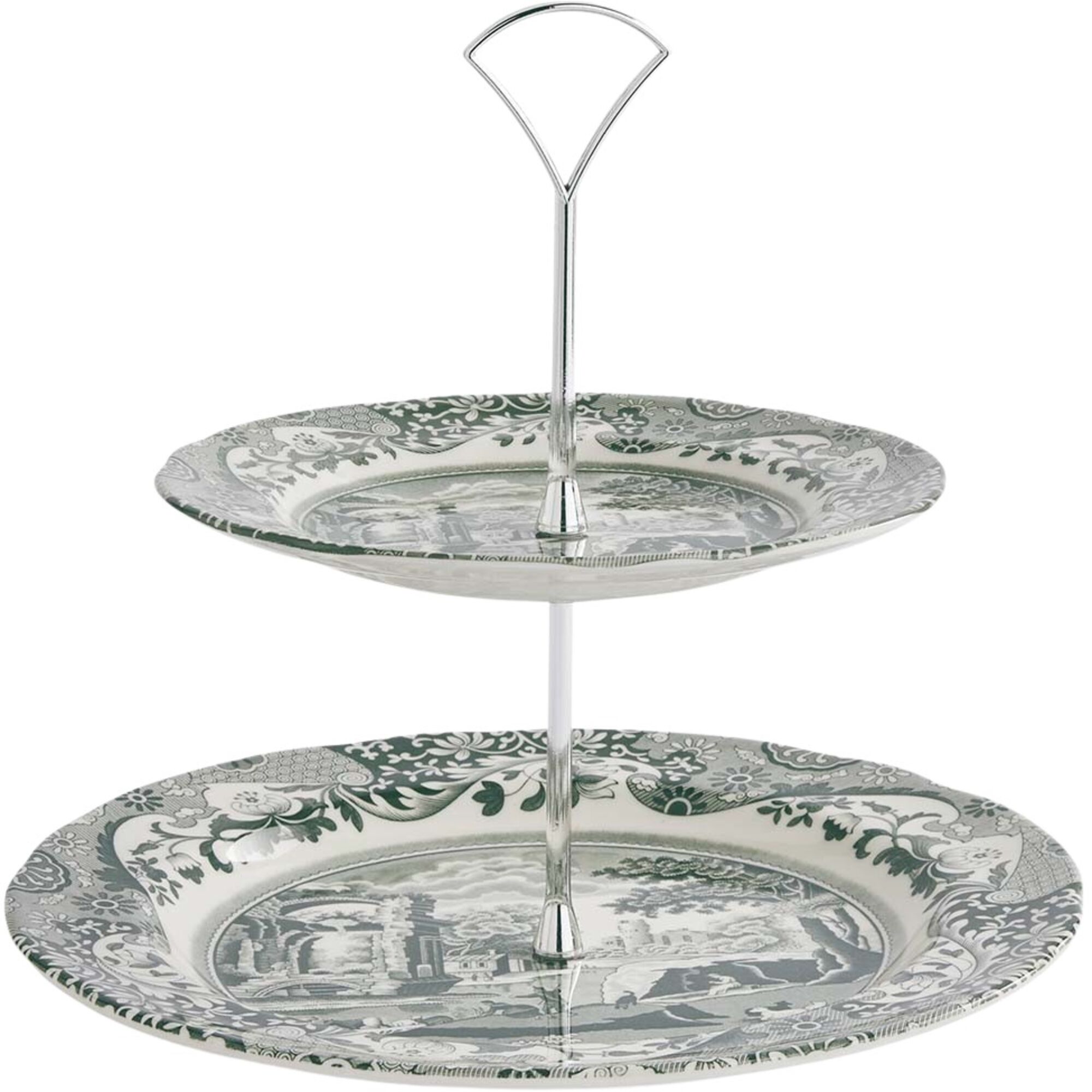 Heritage Green Italian Kagefad   Etager  Grøn Hvid