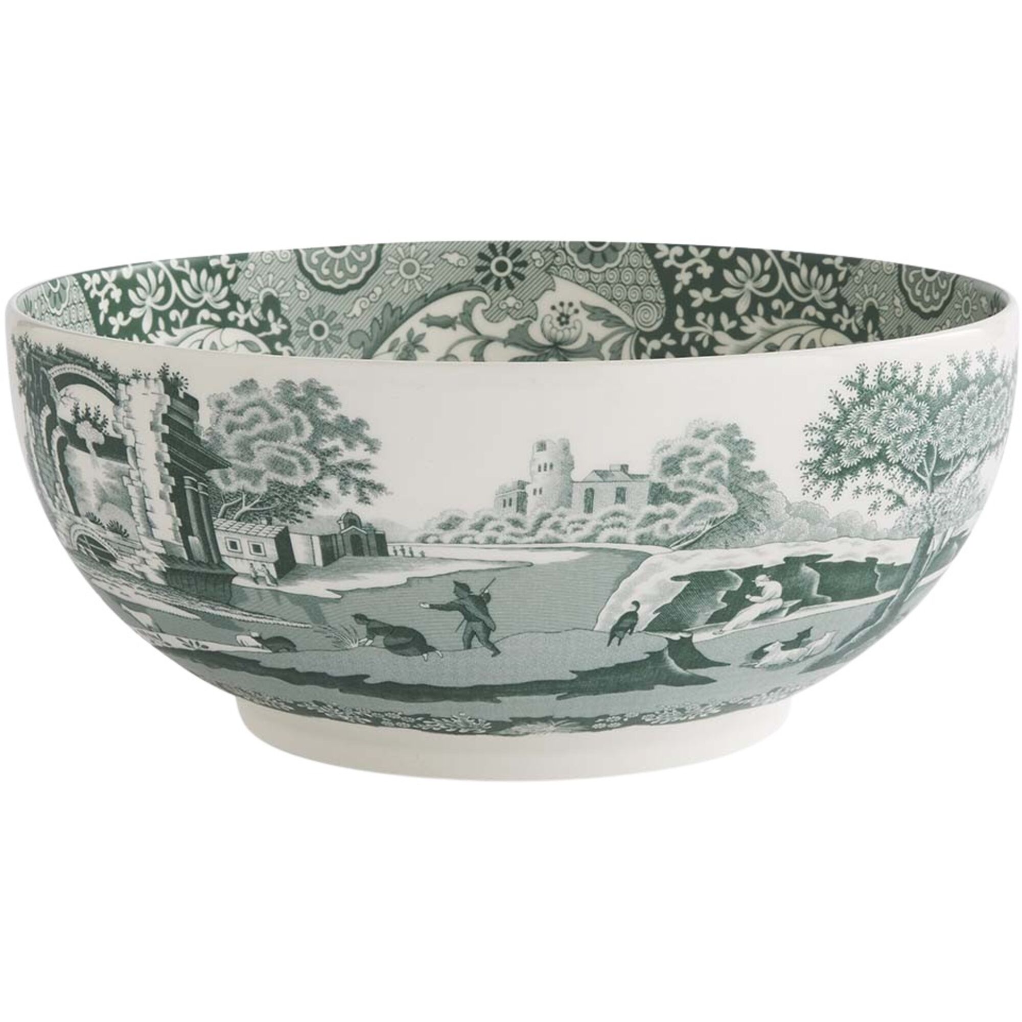 Heritage Green Italian Serveringsskål 27   Cm  Grøn Hvid