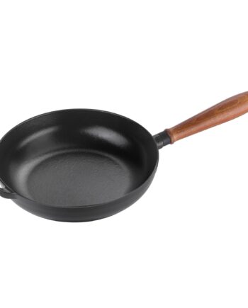 Vintage Stegepande Med Træhåndtag 24 Cm