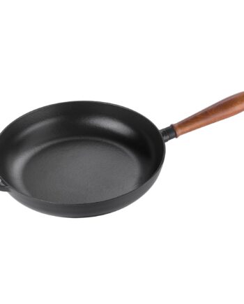 Vintage Stegepande Med Træhåndtag 28 Cm