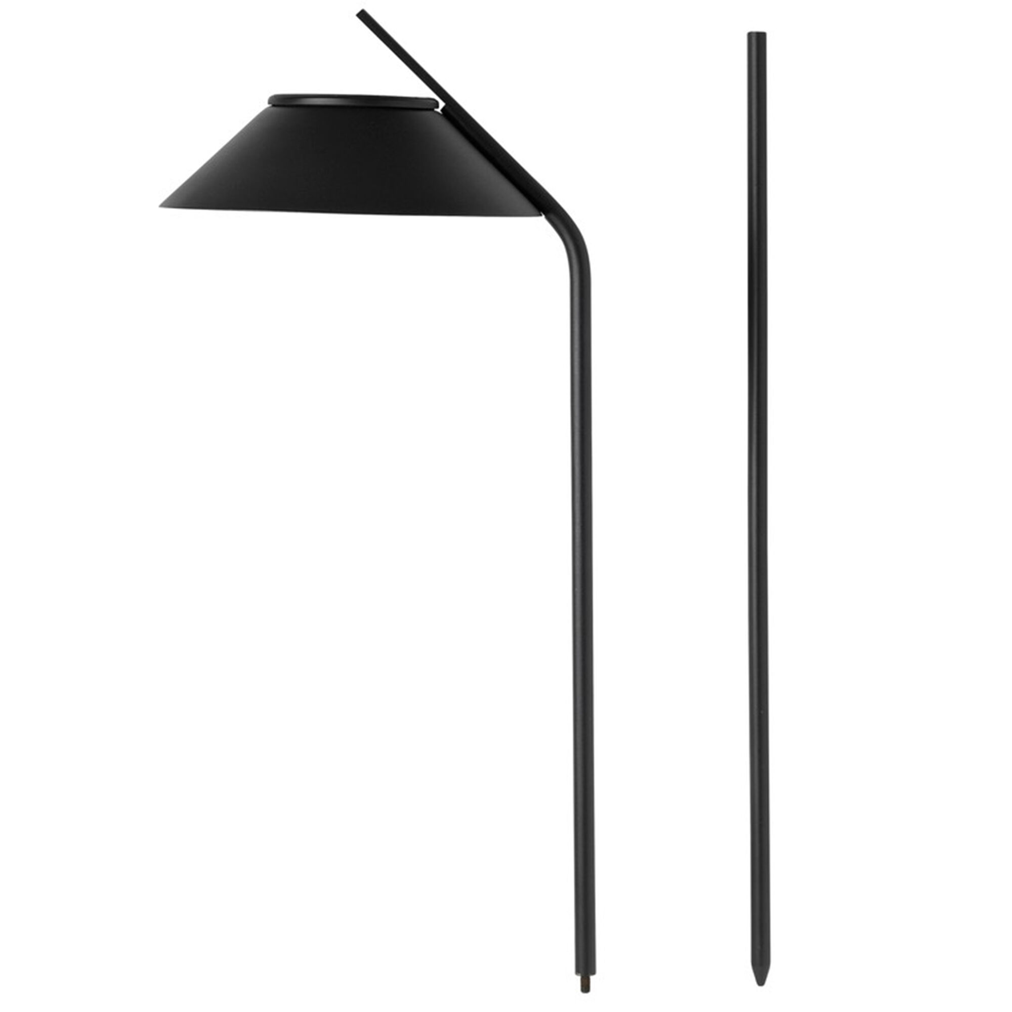 Stelton Vinkel Solcellelampe Med Stativ  Sort