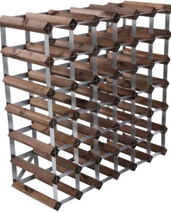 Traditional Wine Rack Vinreol Saml-selv Mørk Eg 42 Flasker