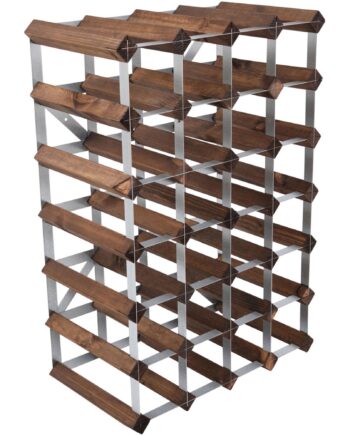 Traditional Wine Rack Vinreol Saml-selv Mørk Eg 30 Flasker