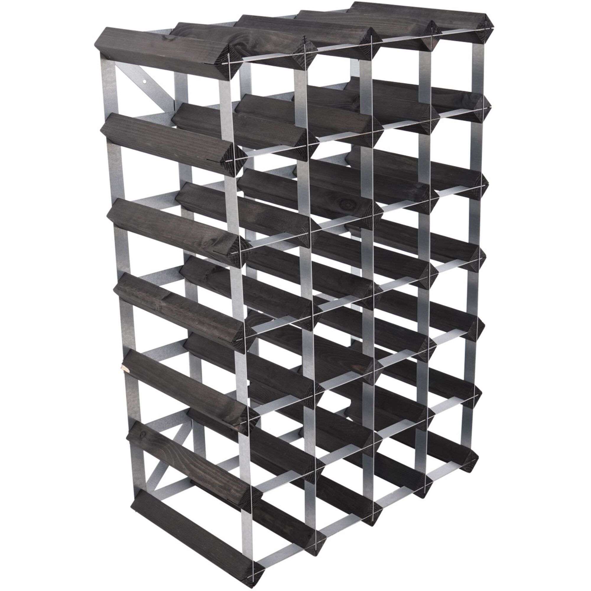 Traditional Wine Rack Vinreol Saml-selv Sort 30 Flasker
