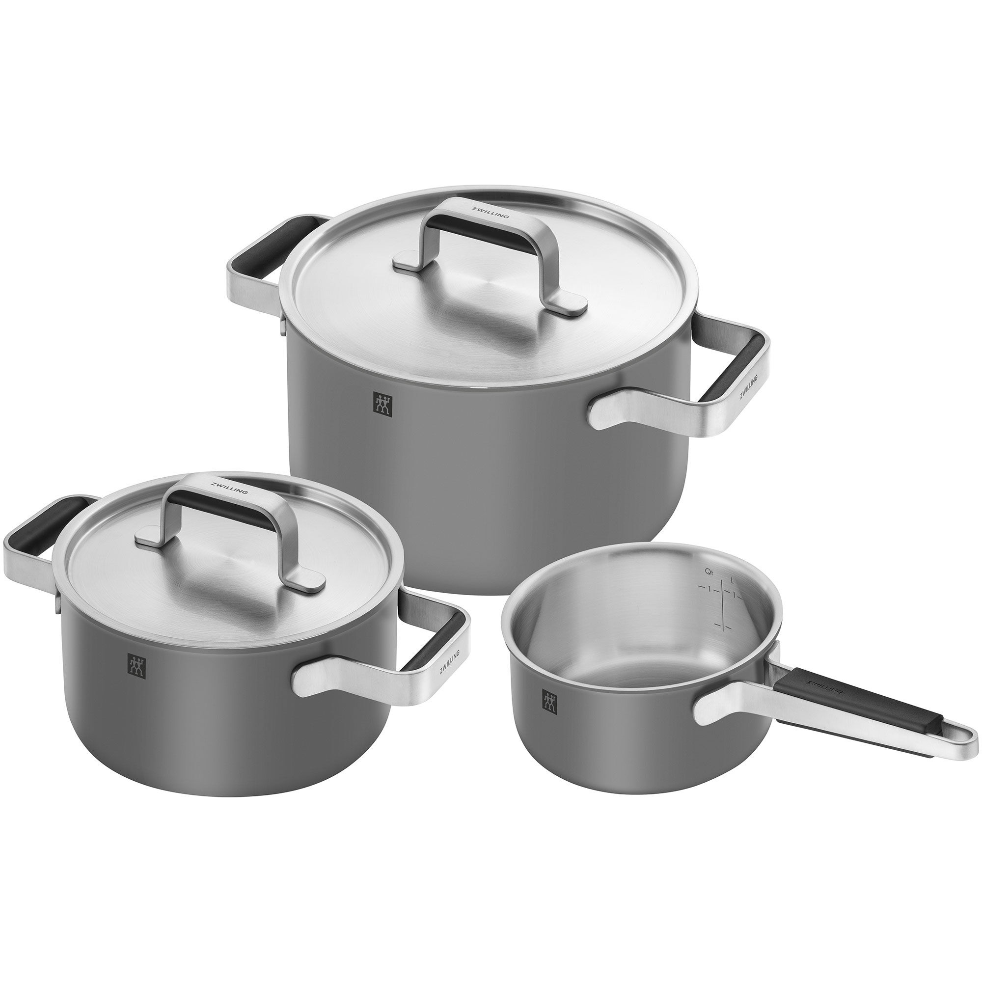 Pure Gryde Sæt   Dele     Låg  Rustfrit Stål  Grå