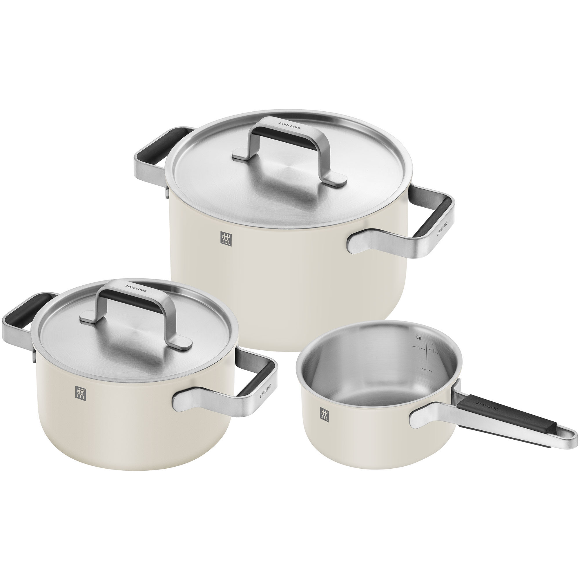 Pure Grytset   Dele     Låg  Rustfrit Stål  Hvid Creme