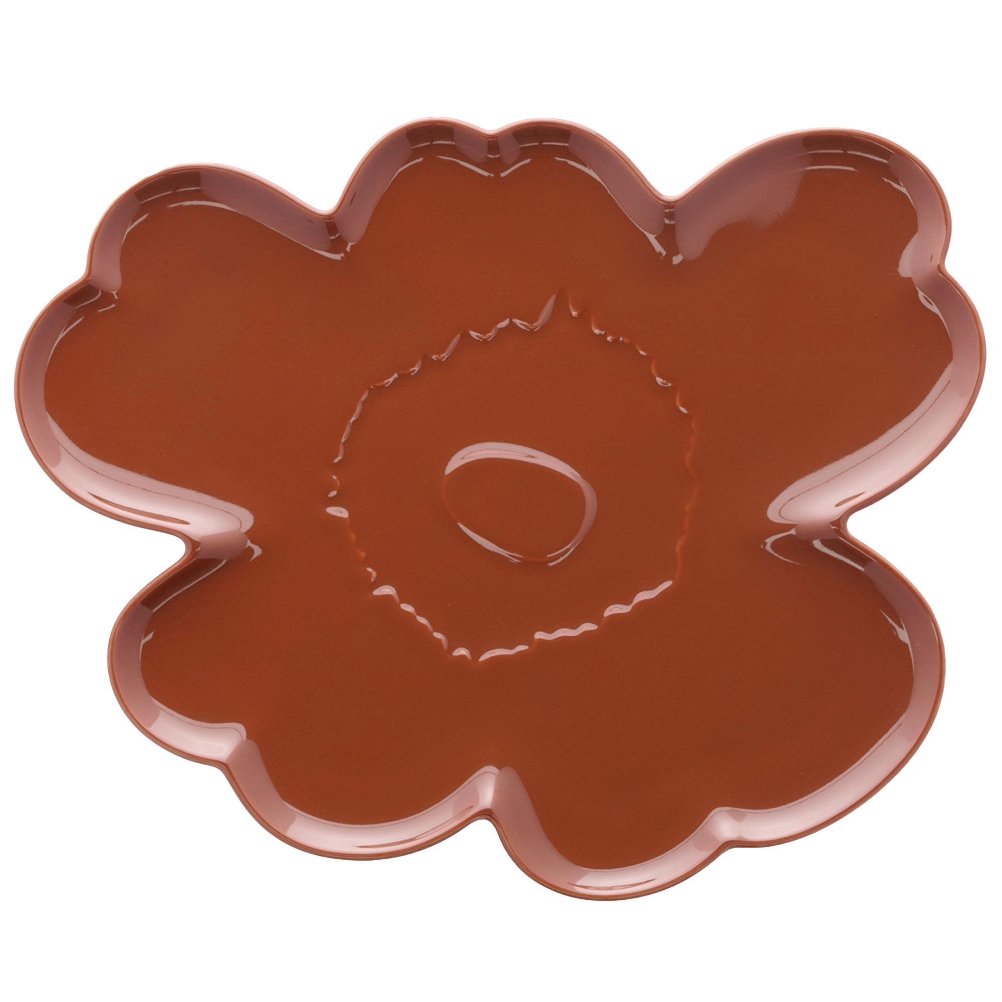 Marimekko Unikko-formet Serveringstallerken 32 Cm  Kastanjebrun